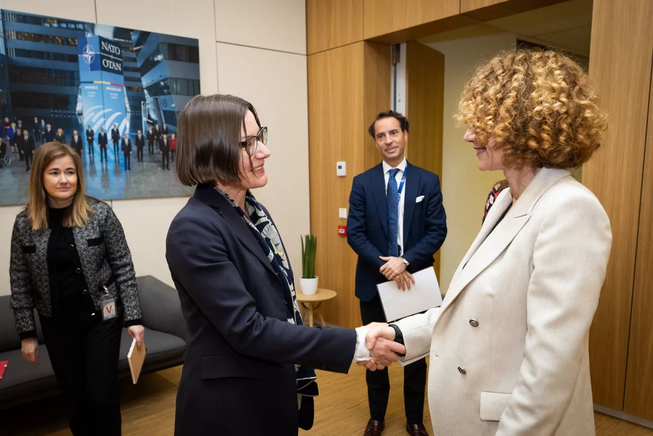 NATO Deputy Secretary General Radmila Shekerinska meets with Mirjana Spoljaric Egger, President of the International Committee of the Red Cross at NATO Headquarters