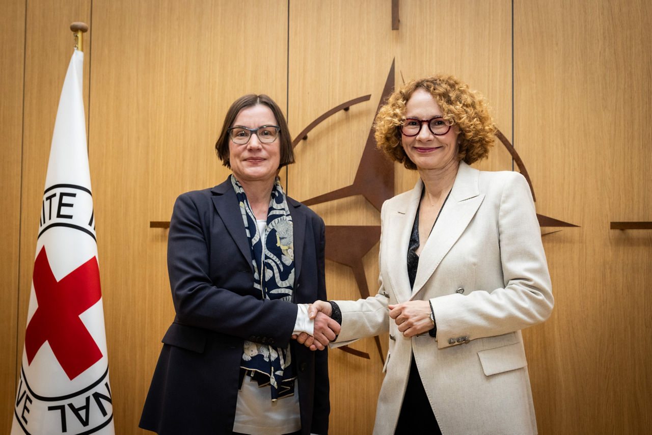 NATO Deputy Secretary General Radmila Shekerinska meets with Mirjana Spoljaric Egger, President of the International Committee of the Red Cross at NATO Headquarters