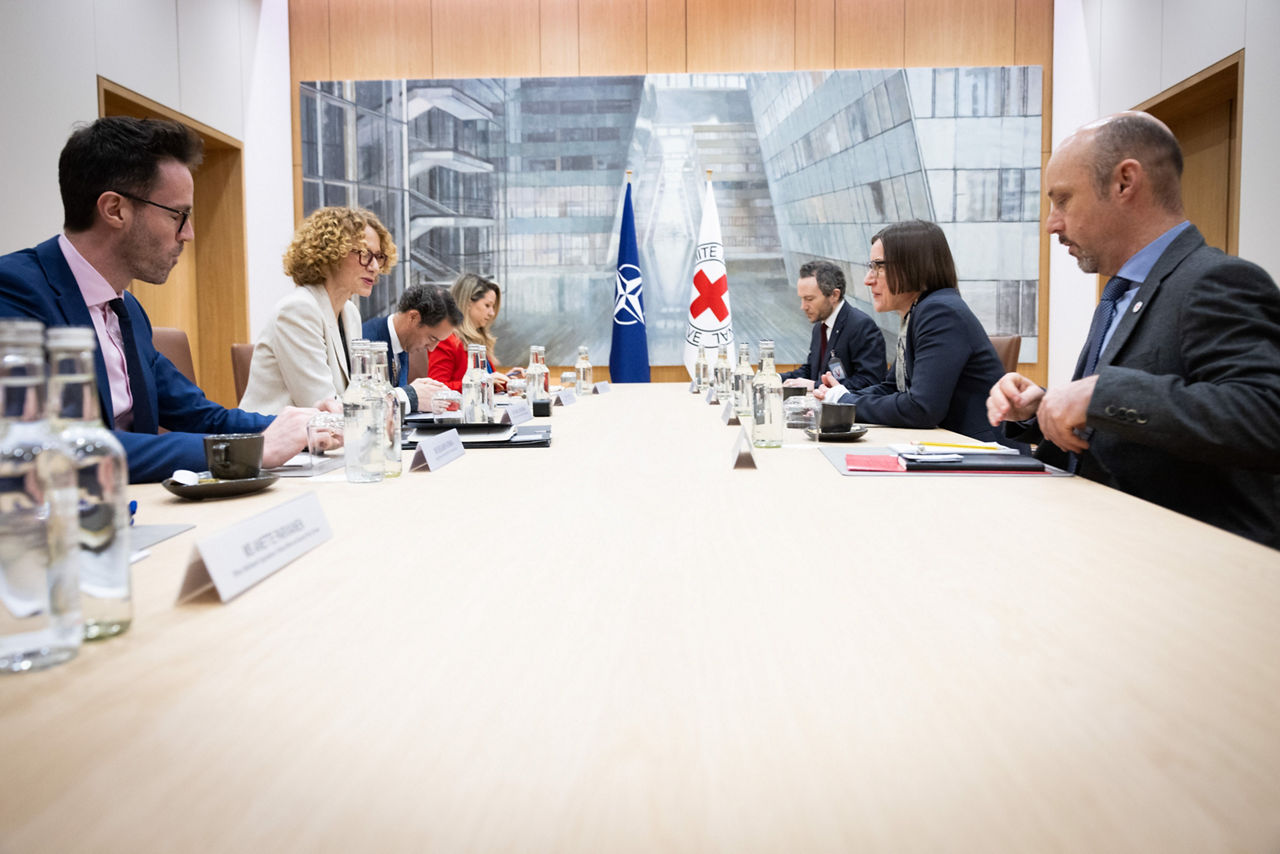 NATO Deputy Secretary General Radmila Shekerinska meets with Mirjana Spoljaric Egger, President of the International Committee of the Red Cross at NATO Headquarters