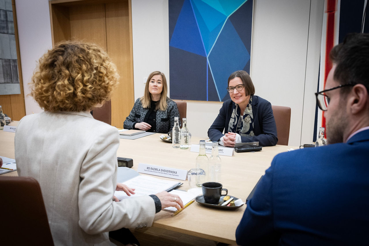NATO Deputy Secretary General Radmila Shekerinska meets with Mirjana Spoljaric Egger, President of the International Committee of the Red Cross at NATO Headquarters