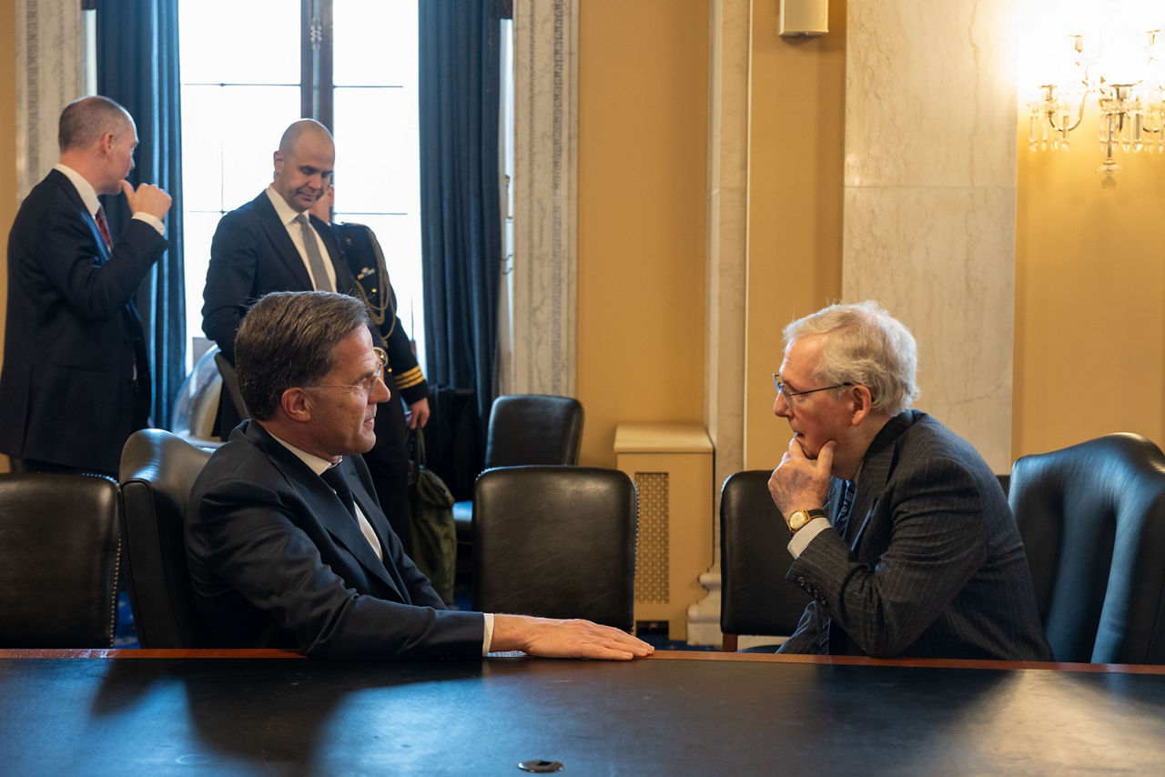 NATO Secretary General Mark Rutte meets with U.S. Senator Mitch McConnell
