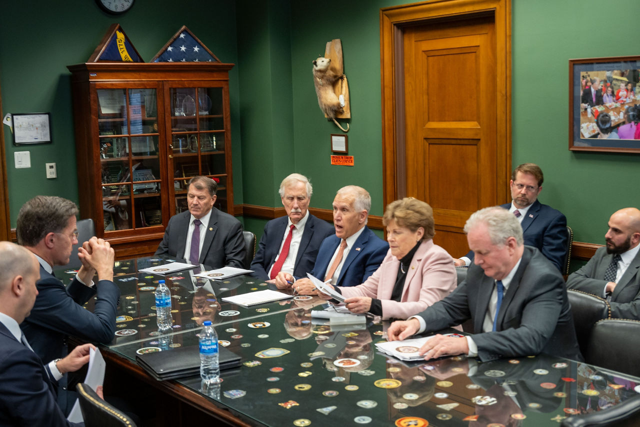 NATO Secretary General Mark Rutte meets with members of the Senate: U.S. Senator Jeanne Shaheen, U.S. Senator Thom Tillis and U.S. Senator Angus King