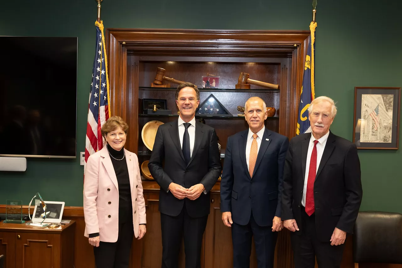 NATO Secretary General Mark Rutte meets with members of the Senate: U.S. Senator Jeanne Shaheen, U.S. Senator Thom Tillis and U.S. Senator Angus King