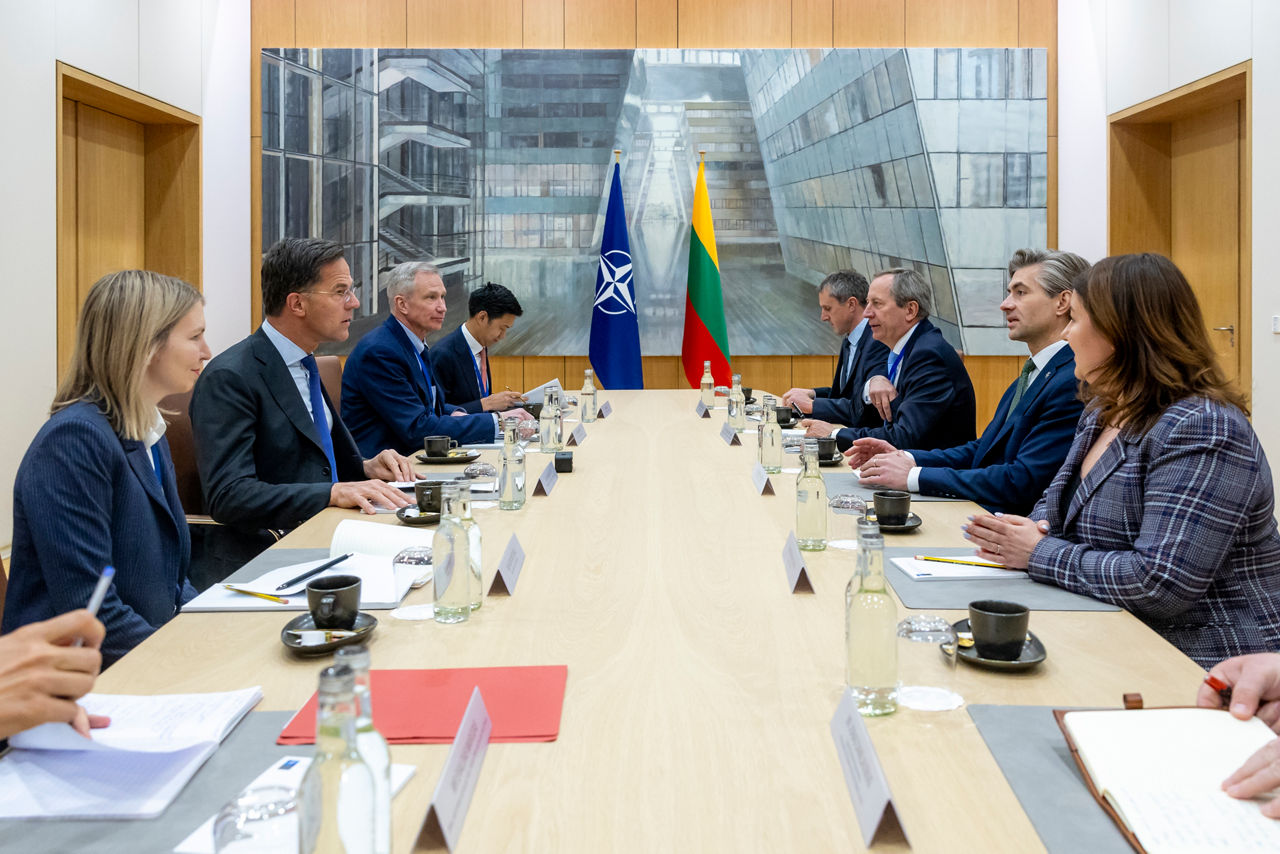 NATO Secretary General Mark Rutte meets the Minister of Foreign Affairs of the Republic of Lithuania,  Kęstutis Budrys