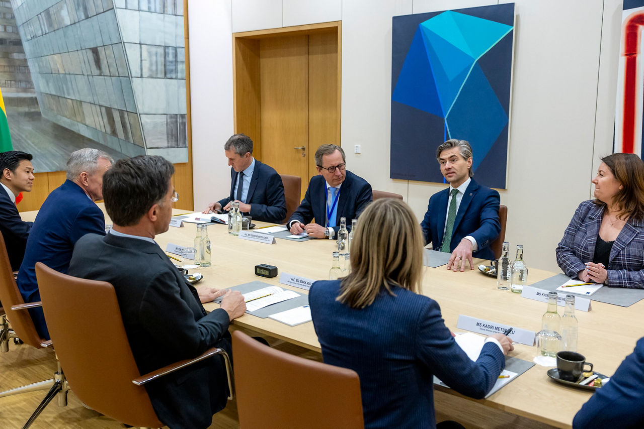 NATO Secretary General Mark Rutte meets the Minister of Foreign Affairs of the Republic of Lithuania,  Kęstutis Budrys