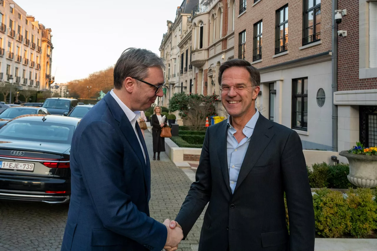 NATO Secretary General Mark Rutte with Aleksandar Vučić, President of Serbia