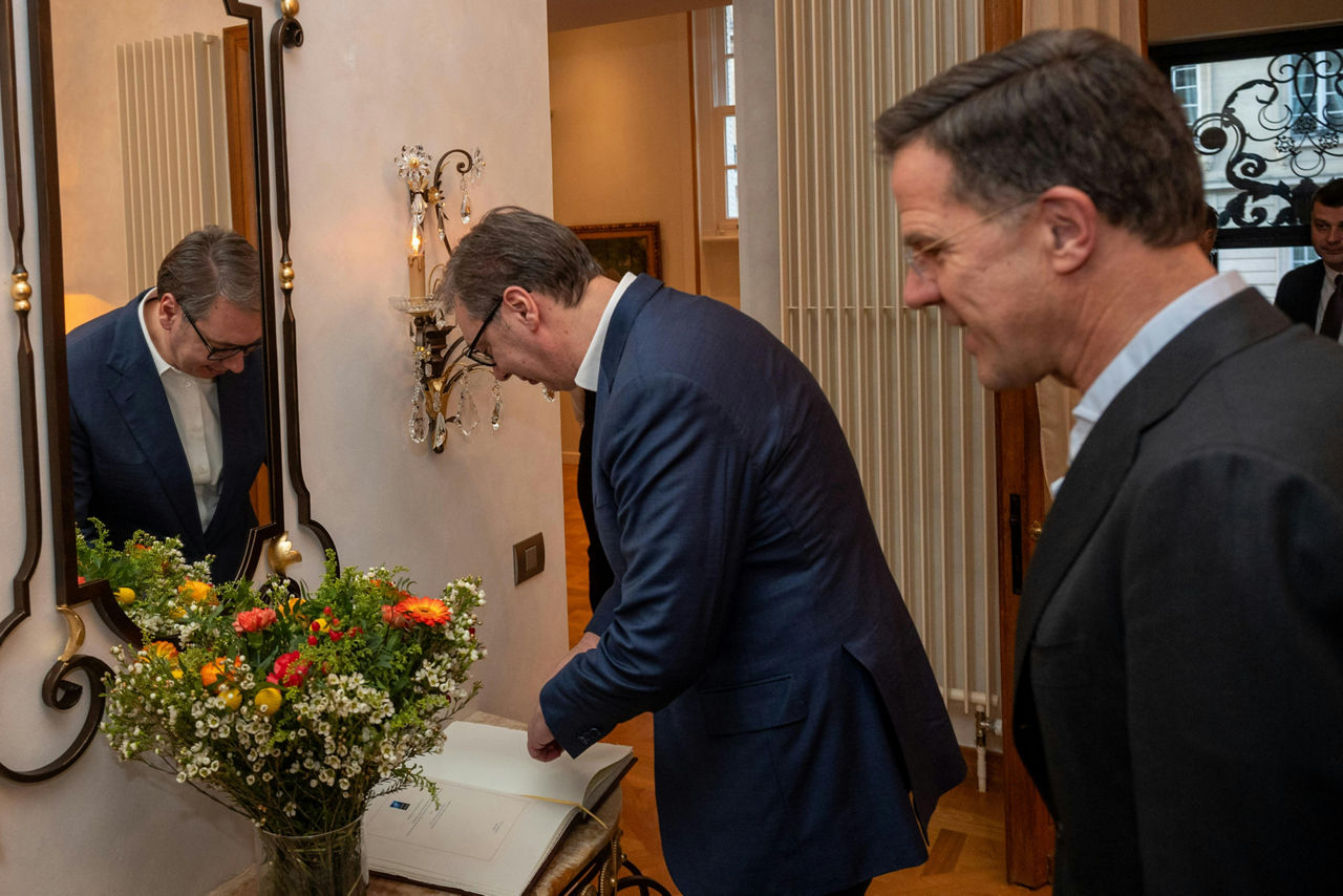 NATO Secretary General Mark Rutte with Aleksandar Vučić, President of Serbia