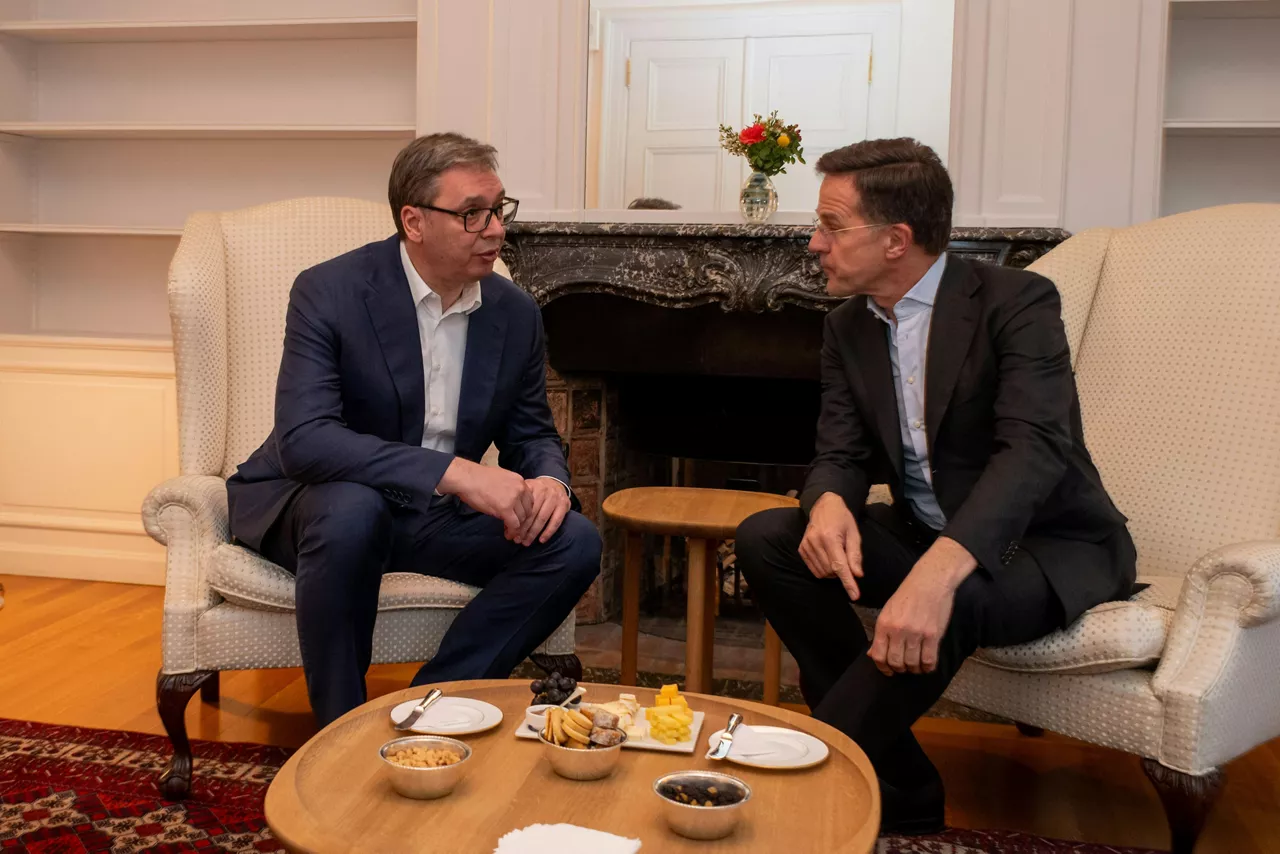 NATO Secretary General Mark Rutte with Aleksandar Vučić, President of Serbia