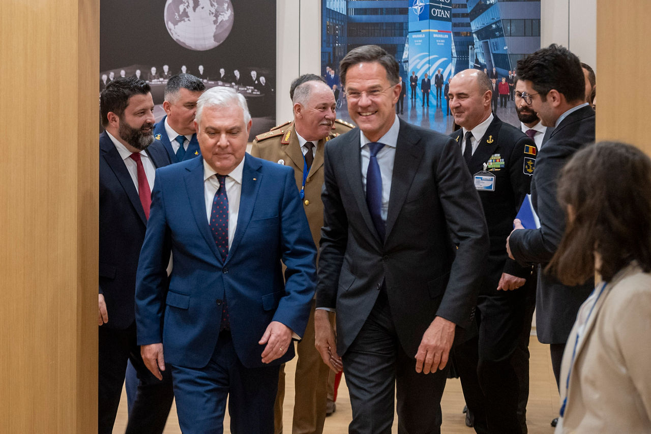 NATO Secretary General Mark Rutte meets with the Minister of Defence of Romania, Angel Tîlvăr