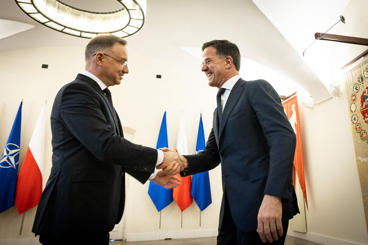NATO Secretary General Mark Rutte meets with Andrzej Duda, President of Poland