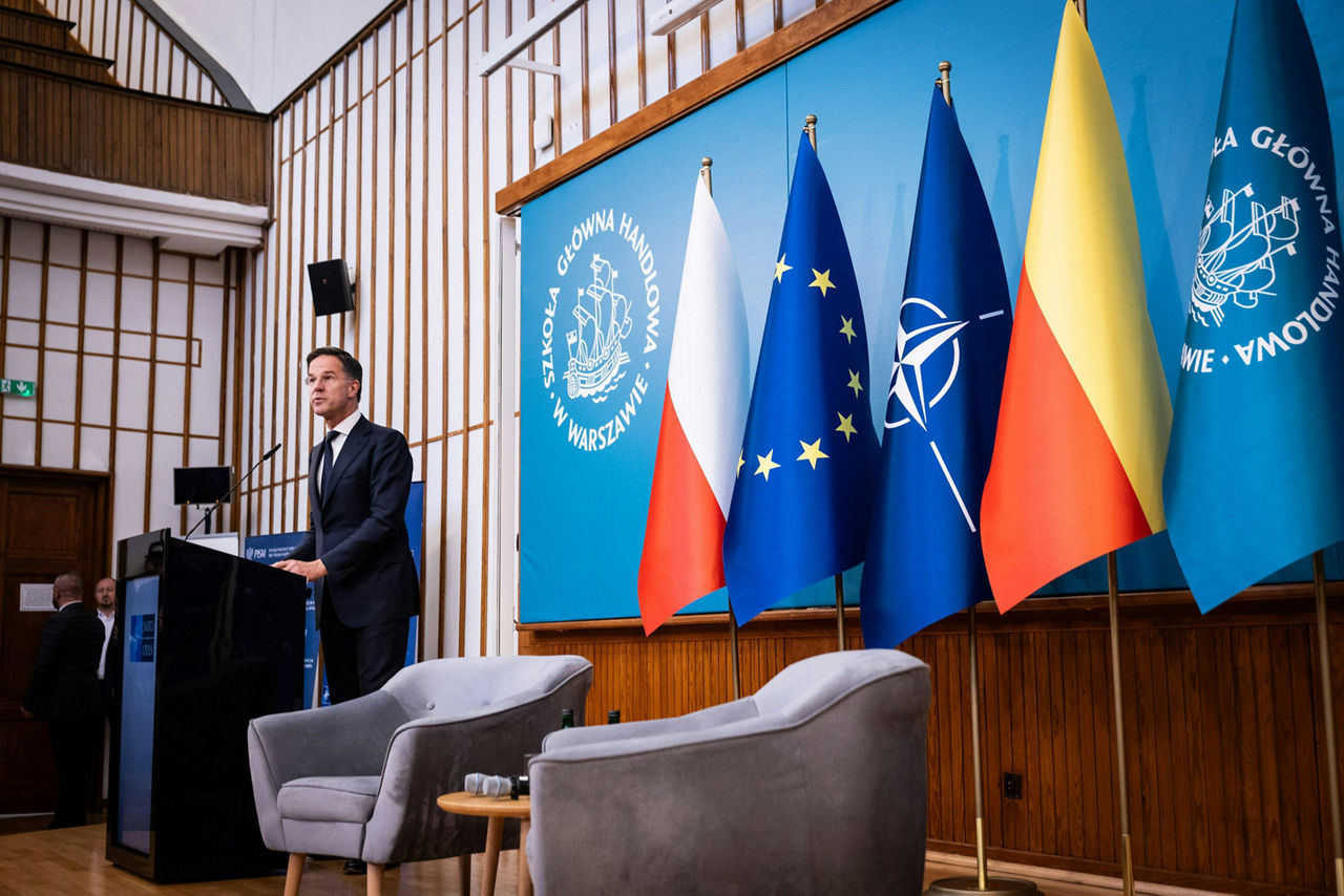NATO Secretary General Mark Rutte at the Warsaw School of Economics