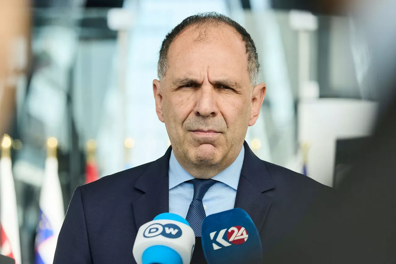 Minister of Foreign Affairs of Greece, Giorgos Gerapetritis, arriving at the NATO Foreign Ministerial Meeting