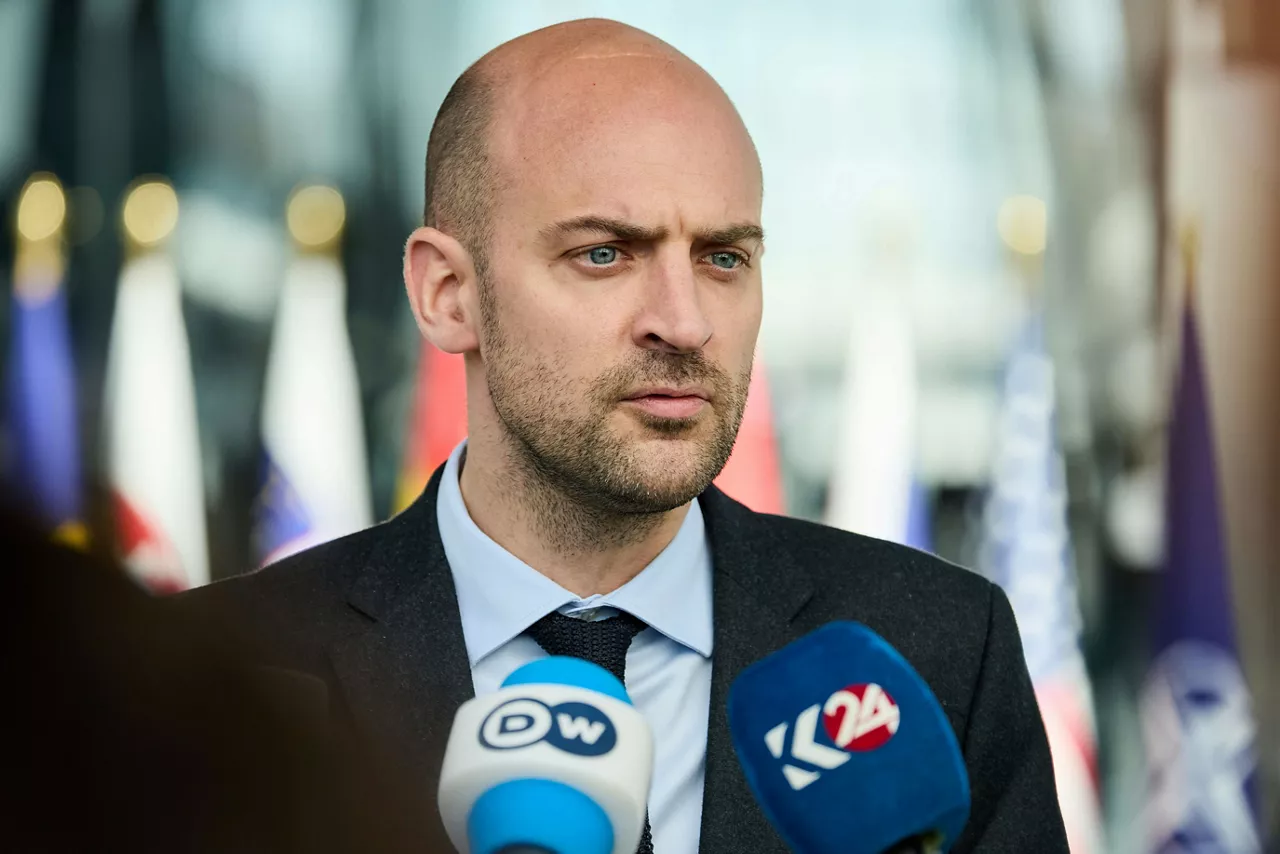 Minister for Europe and Foreign Affairs of France, Jean-Noël Barrot, arrives at the NATO Ministerial Meeting