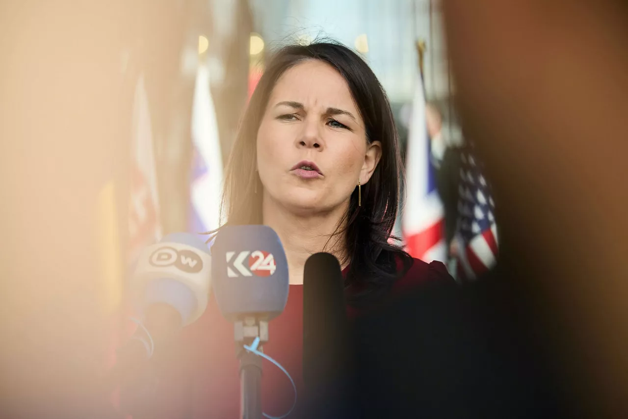 Minister of Foreign Affairs of Germany, Annalena Baerbock, arrives at the NATO Foreign Ministerial