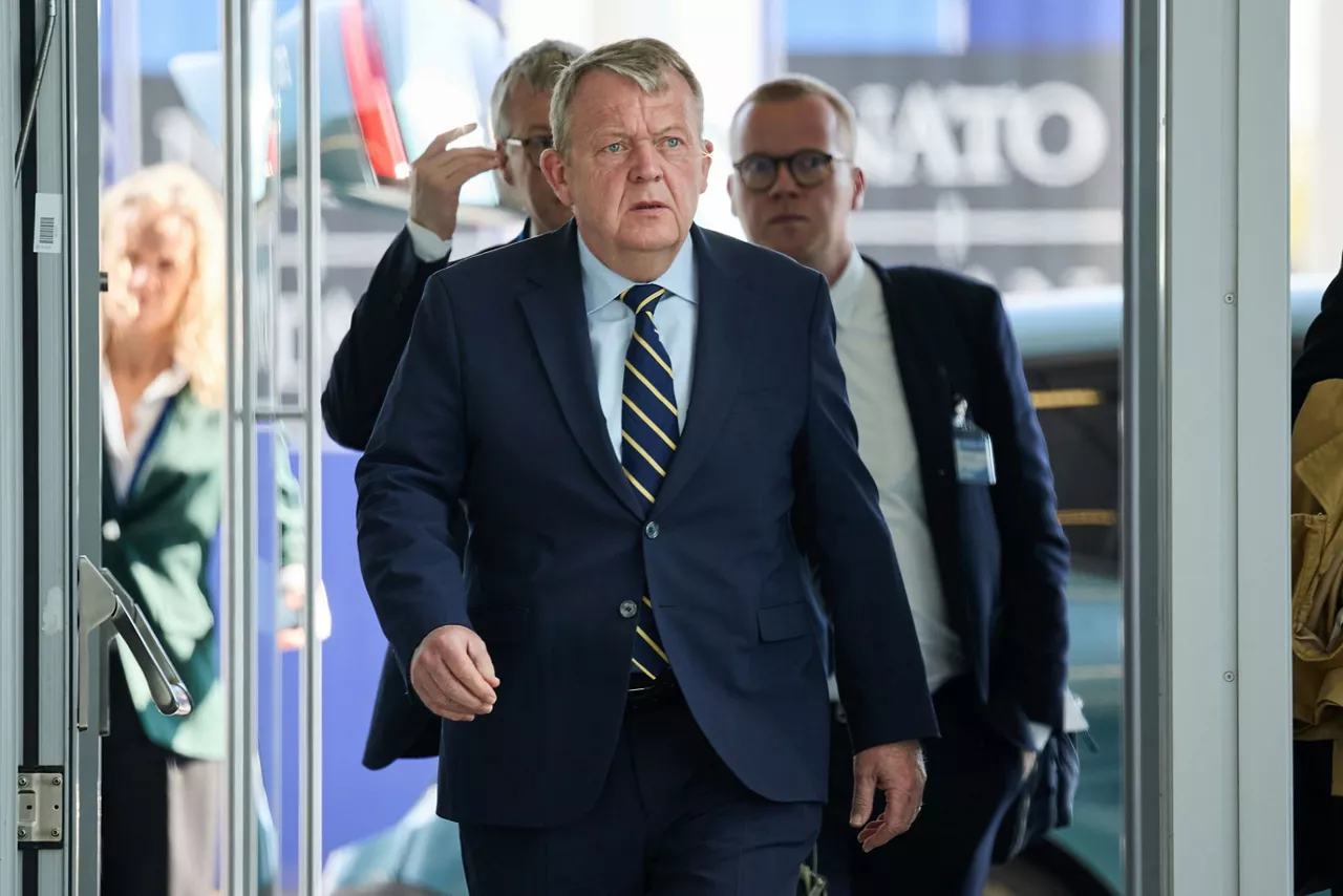 Minister of Foreign Affairs of Denmark, Lars Løkke Rasmussen, arrives at the NATO Foreign Ministerial