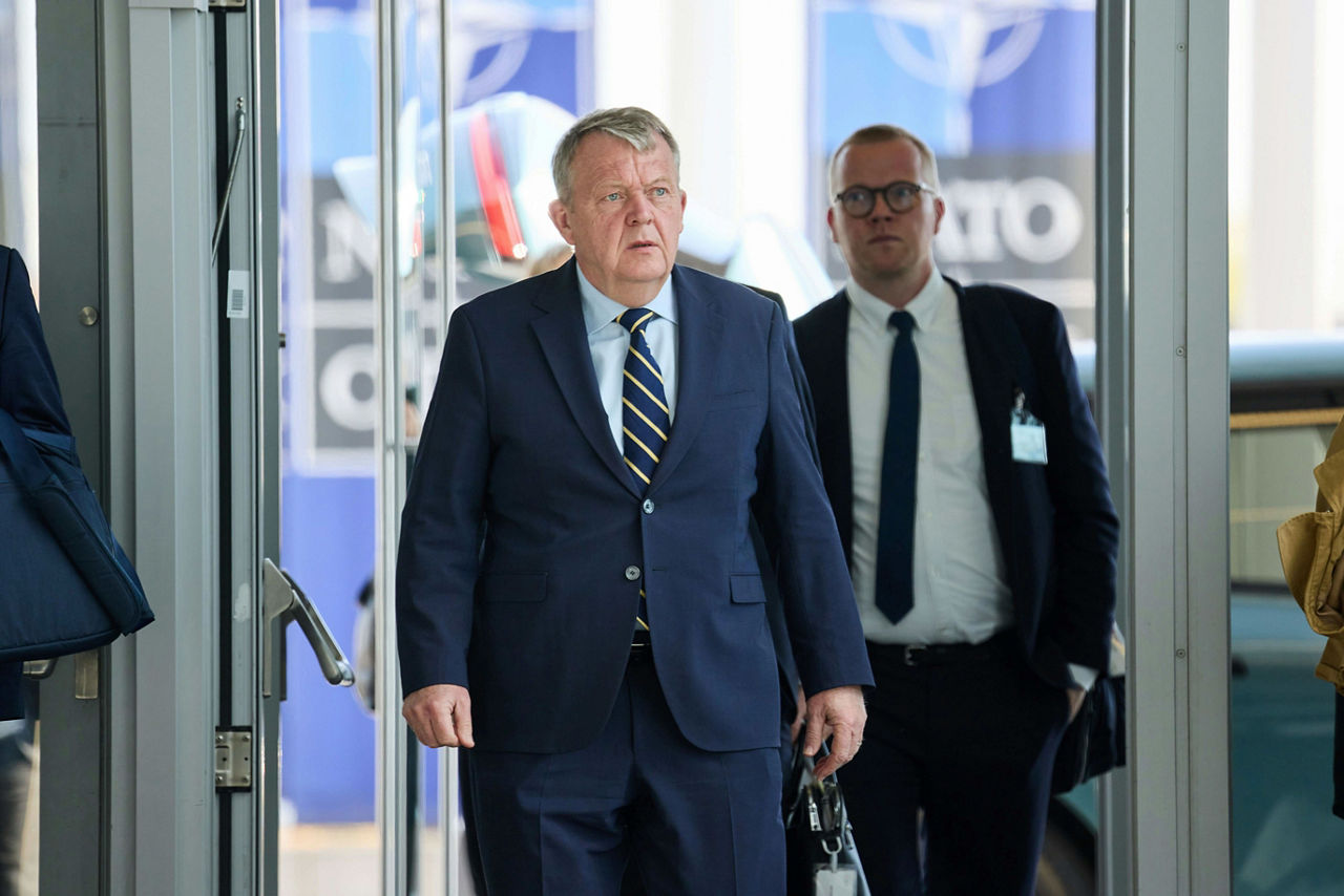 Minister of Foreign Affairs of Denmark, Lars Løkke Rasmussen, arrives at the NATO Foreign Ministerial