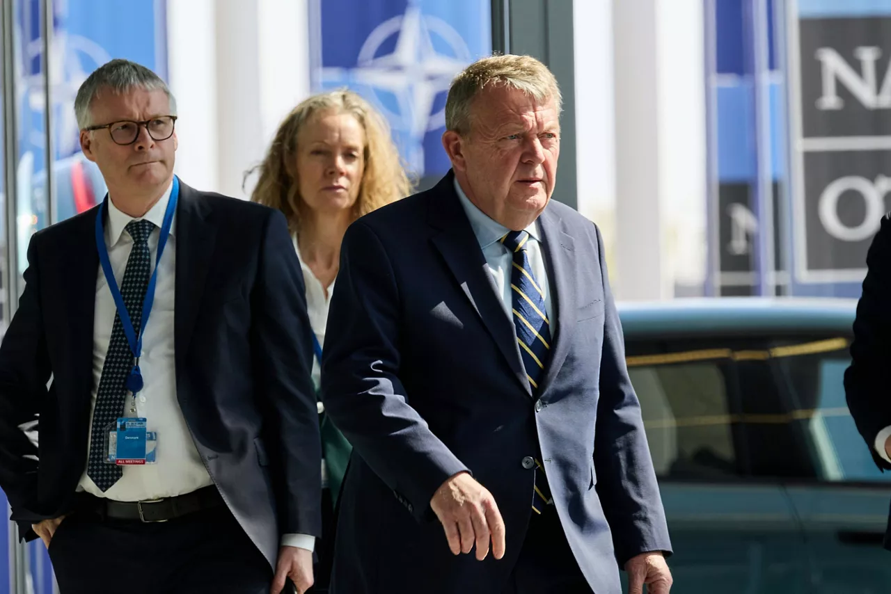 Minister of Foreign Affairs of Denmark, Lars Løkke Rasmussen, arrives at the NATO Foreign Ministerial