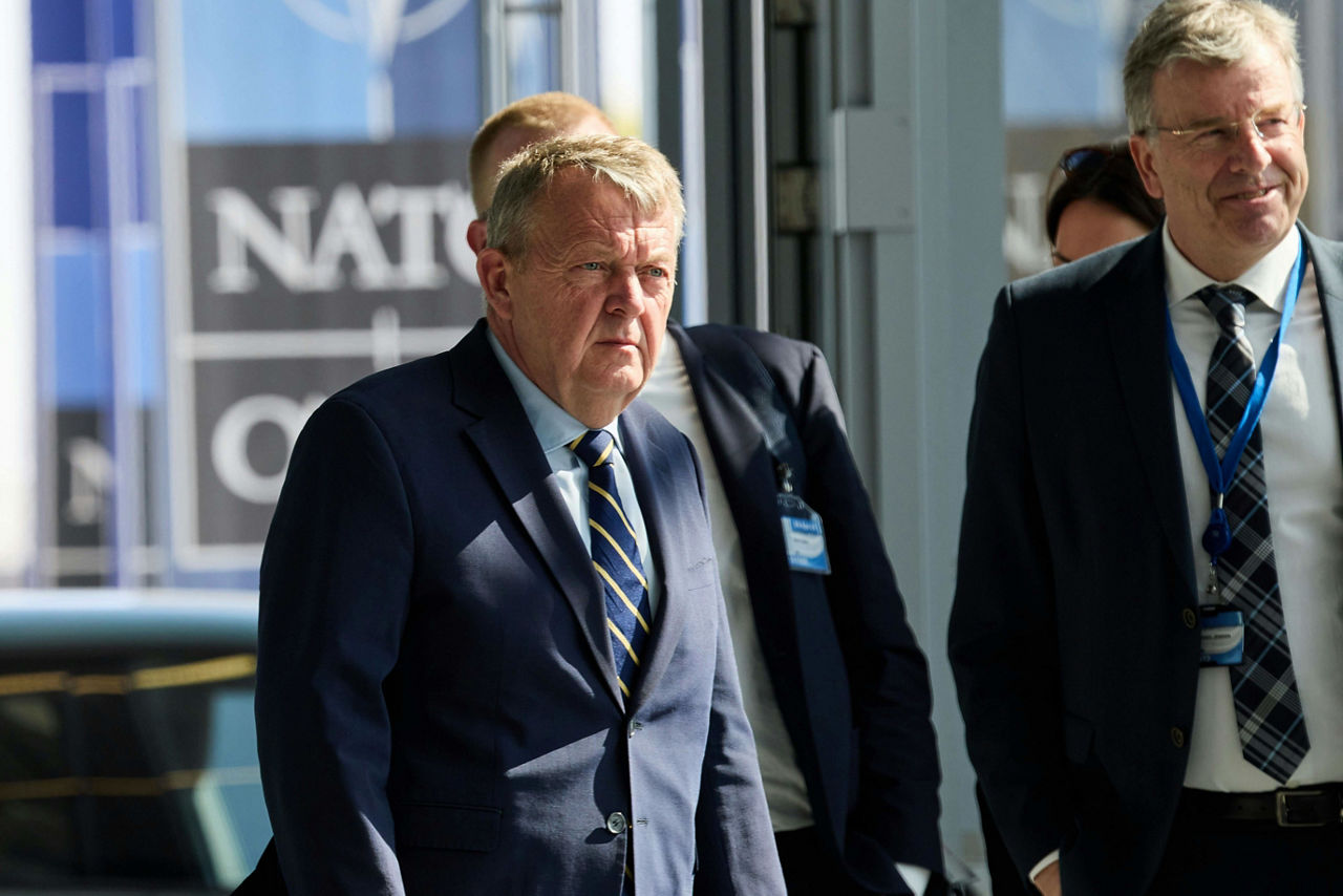 Minister of Foreign Affairs of Denmark, Lars Løkke Rasmussen, arrives at the NATO Foreign Ministerial