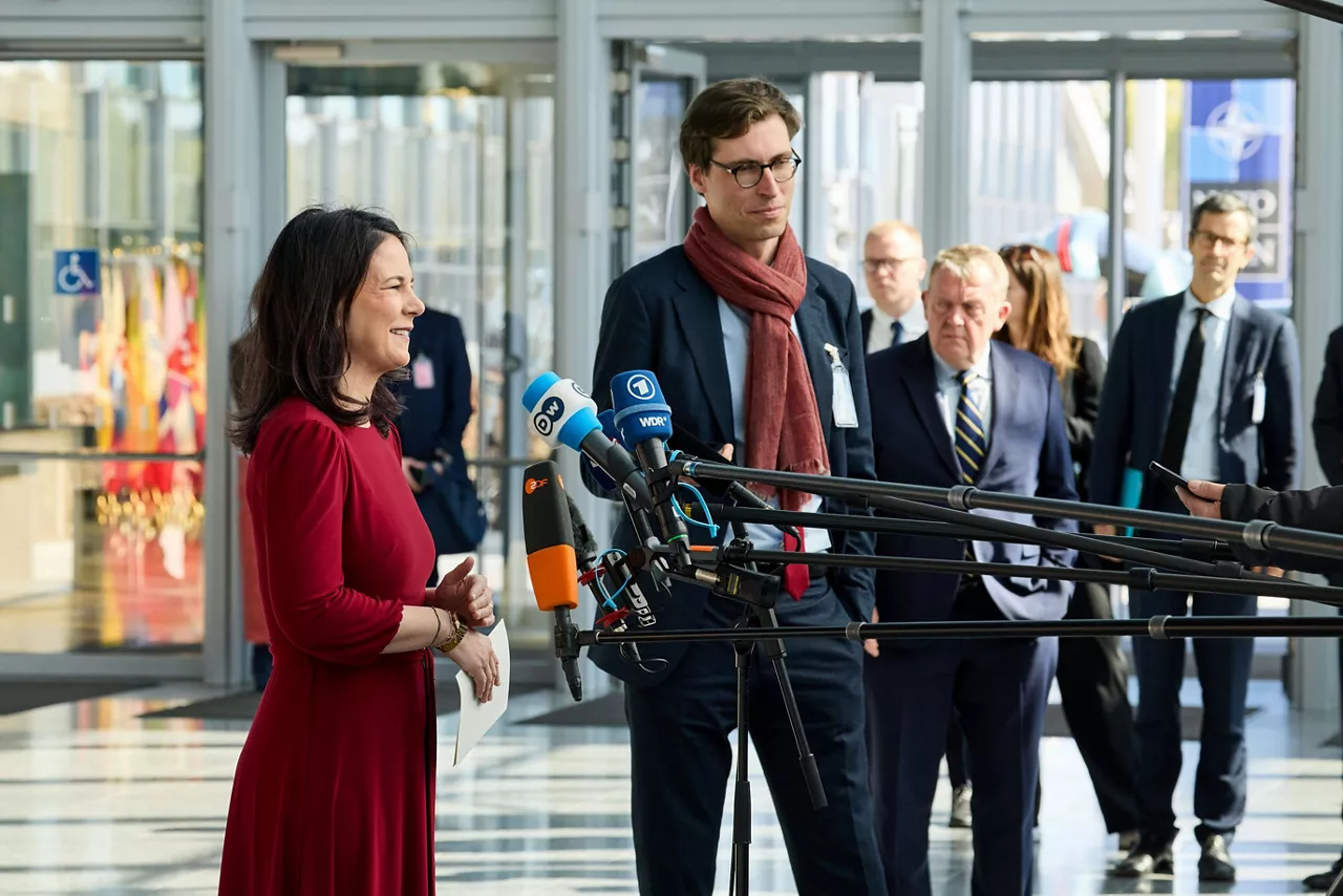Minister of Foreign Affairs of Denmark, Lars Løkke Rasmussen, arrives at the NATO Foreign Ministerial