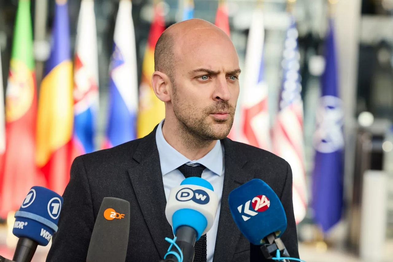 Minister for Europe and Foreign Affairs of France, Jean-Noël Barrot, arrives at the NATO Ministerial Meeting