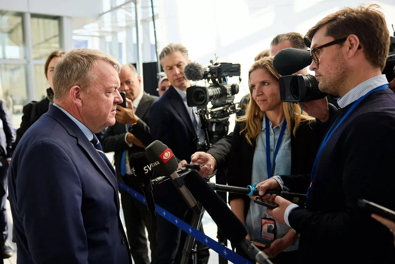 Minister of Foreign Affairs of Denmark, Lars Løkke Rasmussen, arrives at the NATO Foreign Ministerial