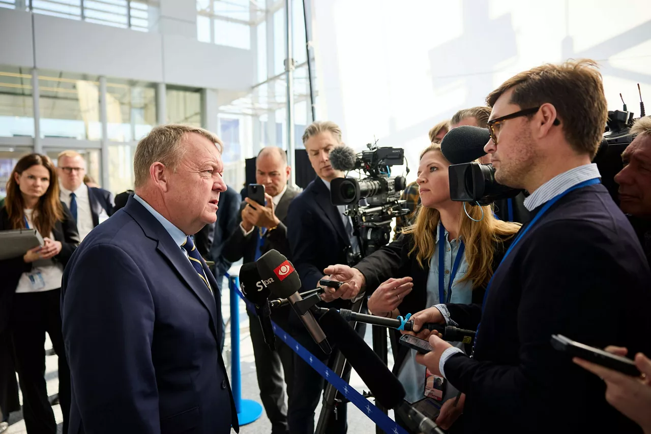 Minister of Foreign Affairs of Denmark, Lars Løkke Rasmussen, arrives at the NATO Foreign Ministerial