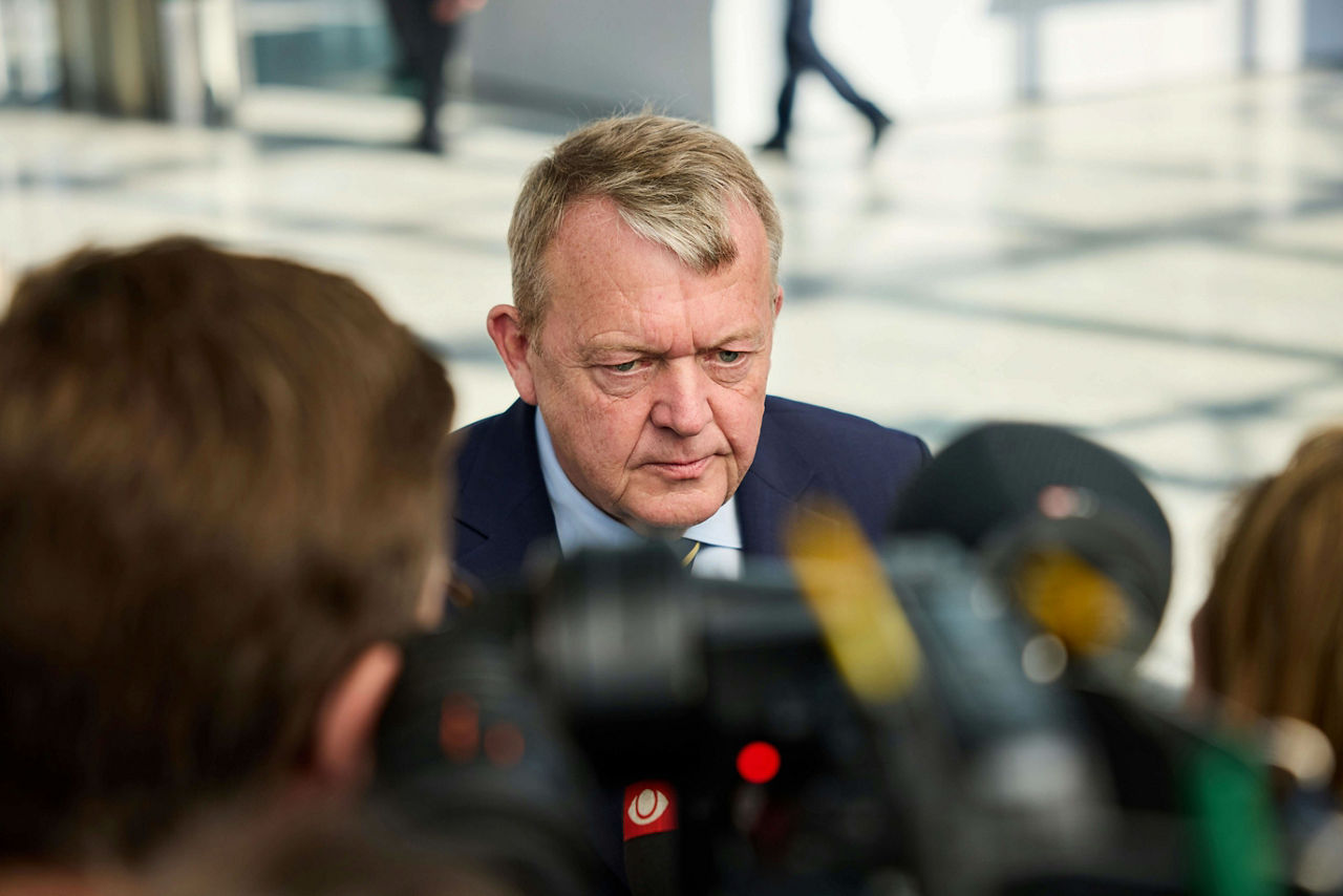Minister of Foreign Affairs of Denmark, Lars Løkke Rasmussen, arrives at the NATO Foreign Ministerial