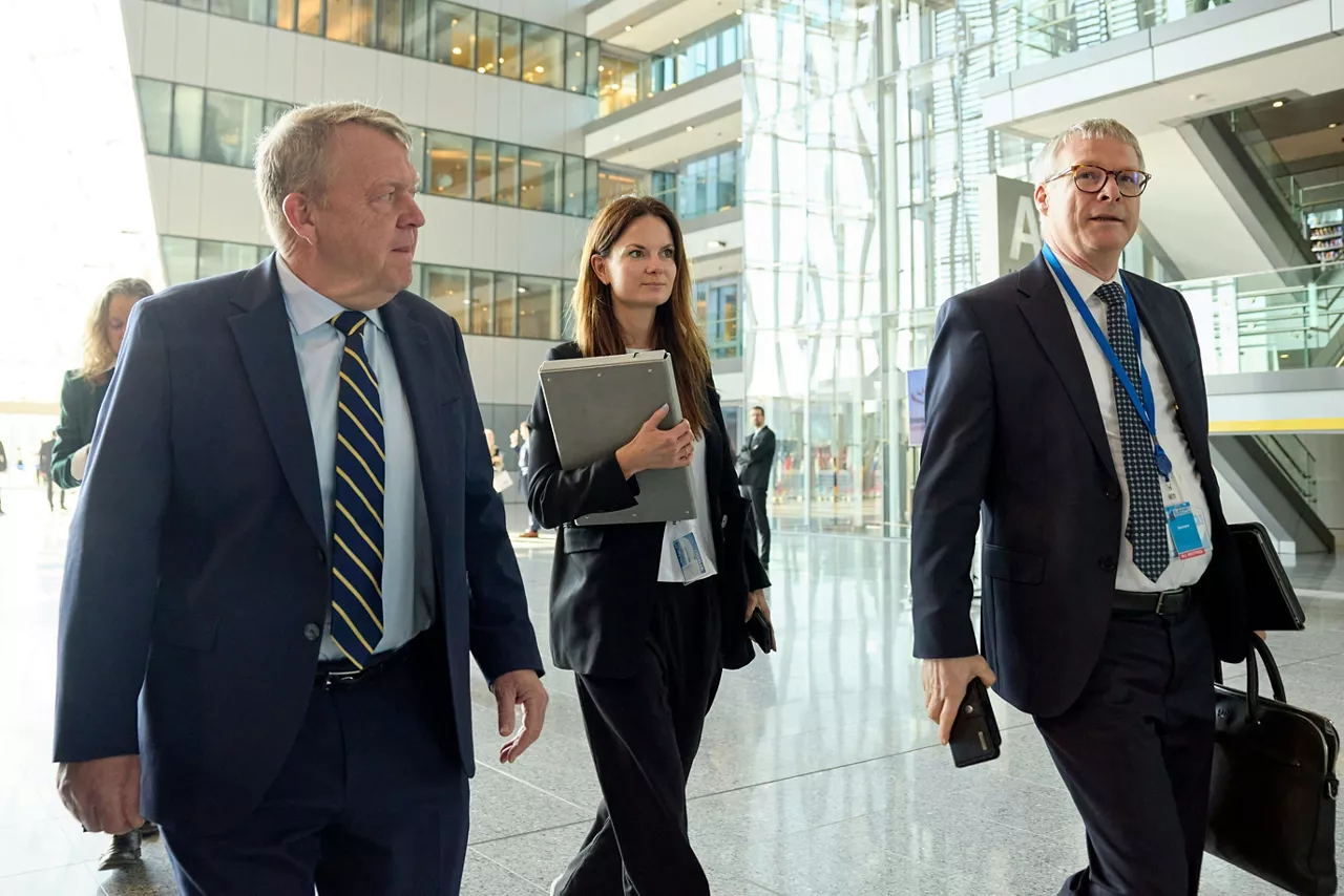 Minister of Foreign Affairs of Denmark, Lars Løkke Rasmussen, arrives at the NATO Foreign Ministerial