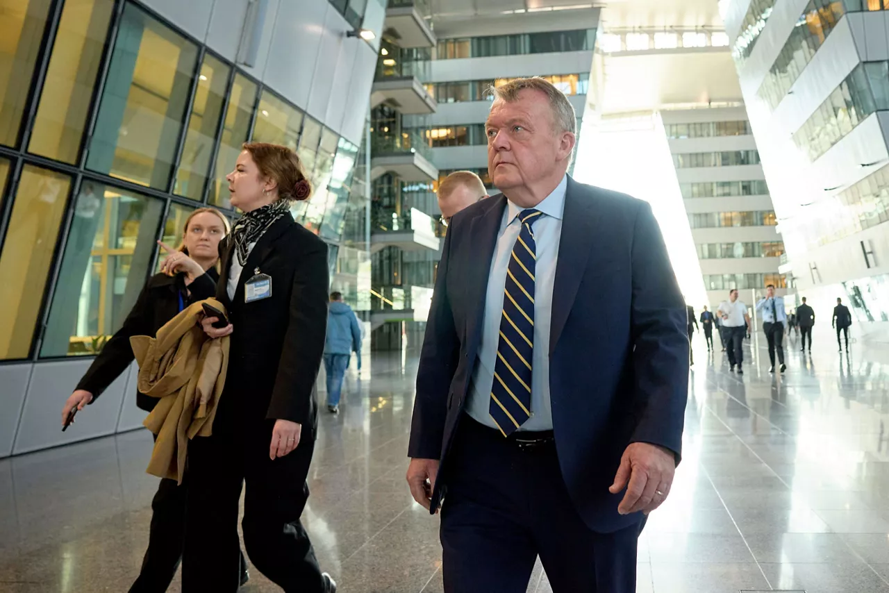 Minister of Foreign Affairs of Denmark, Lars Løkke Rasmussen, arrives at the NATO Foreign Ministerial