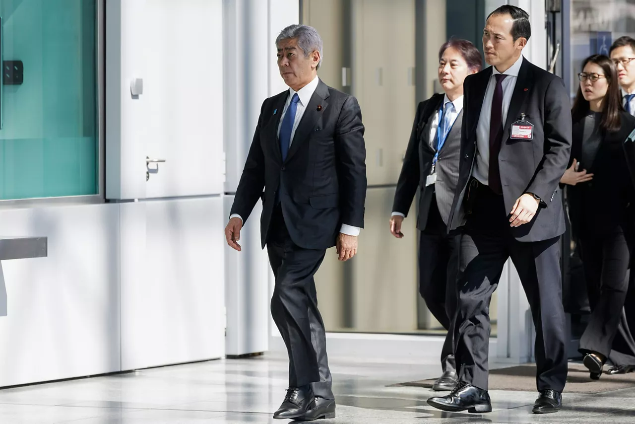 Minister of Foreign Affairs of Japan, Takeshi Iwaya, arriving at the NATO Foreign Ministerial