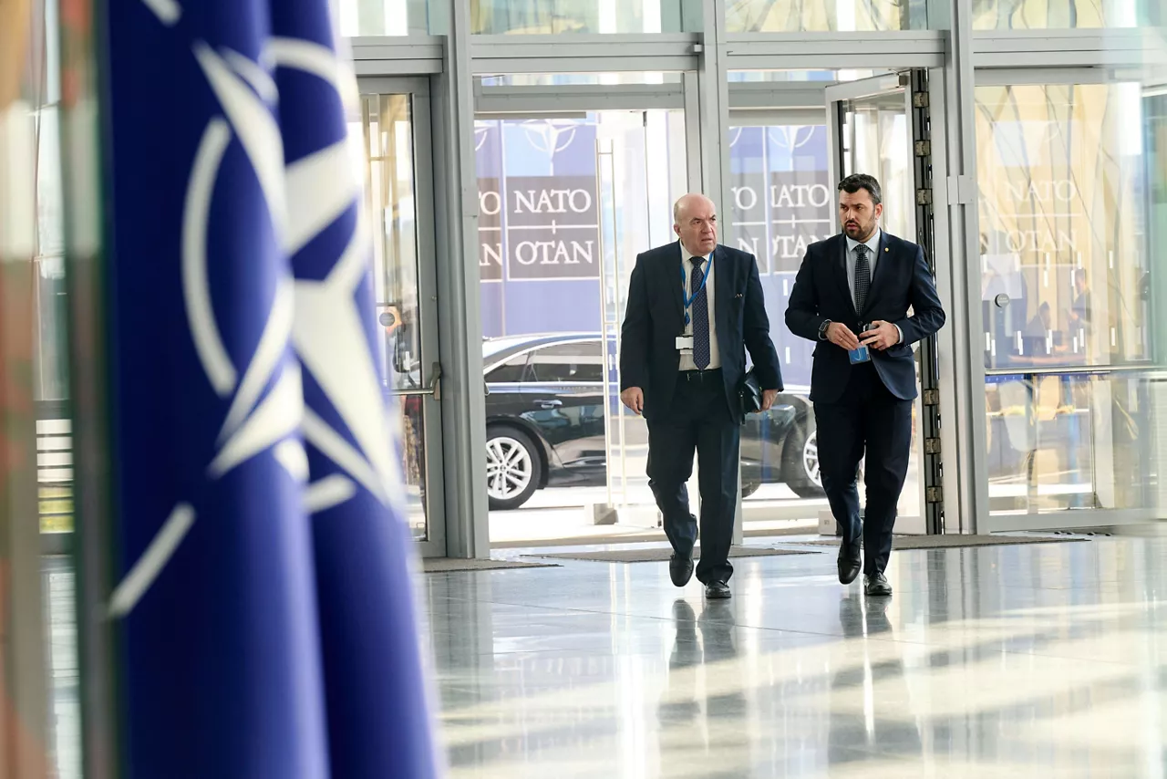 Minister of Foreign Affairs of Bulgaria, Georg Georgiev, arriving at the NATO Foreign Ministerial Meeting