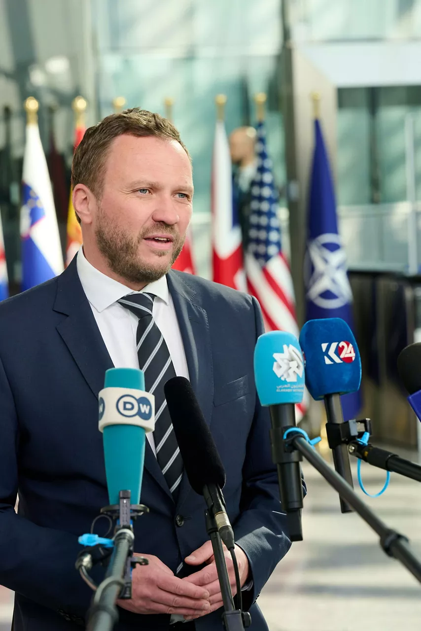 Estonian Minister of Foreign Affairs, Margus Tsahkna, arriving at the NATO Foreign Ministerial