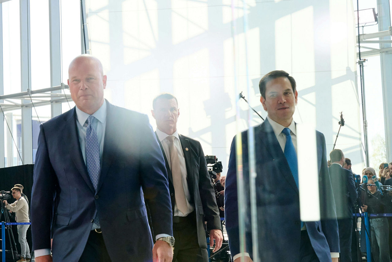 US Secretary of State, Marco Rubio, arriving at the NATO Foreign Ministerial