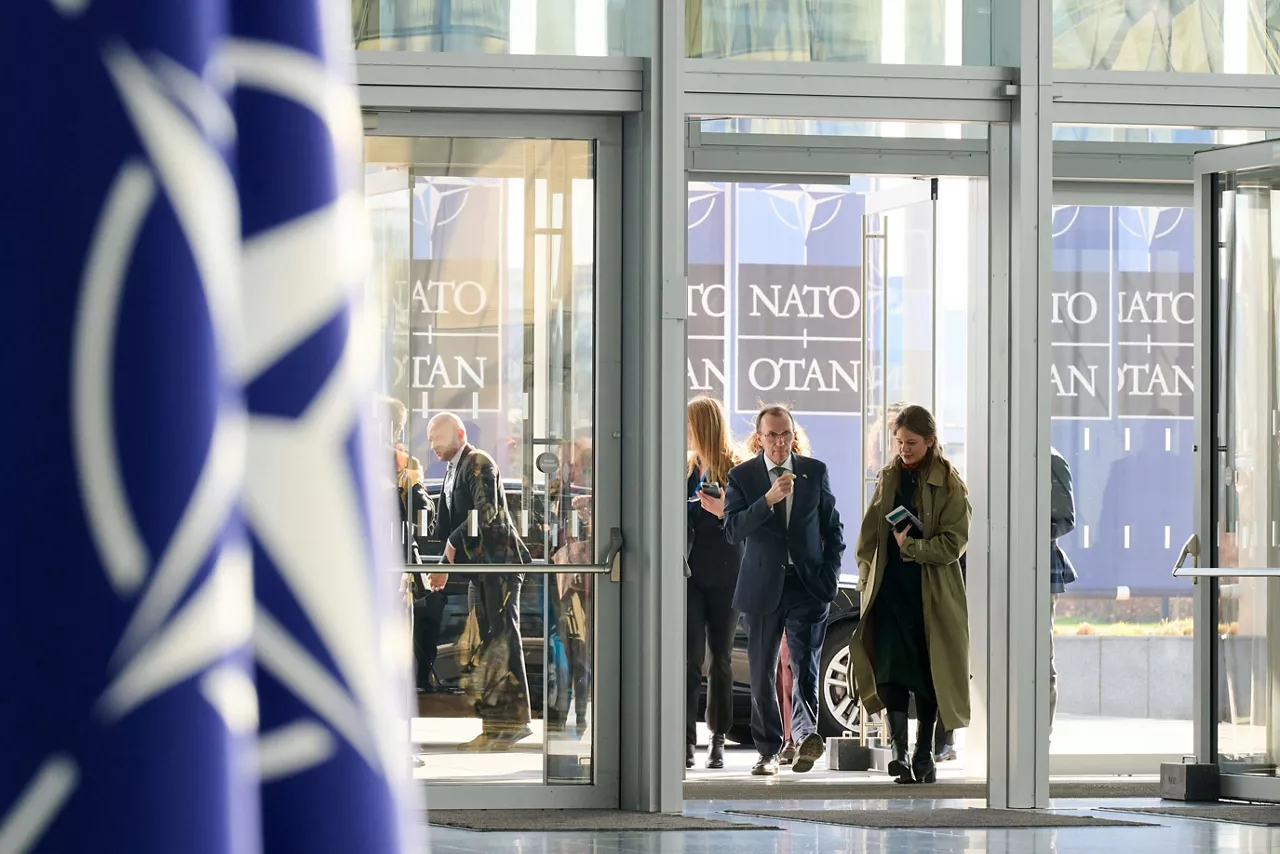 Norway Minister of Foreign Affairs, Espen Barth Eide, arriving at the NATO Foreign Ministerial 
