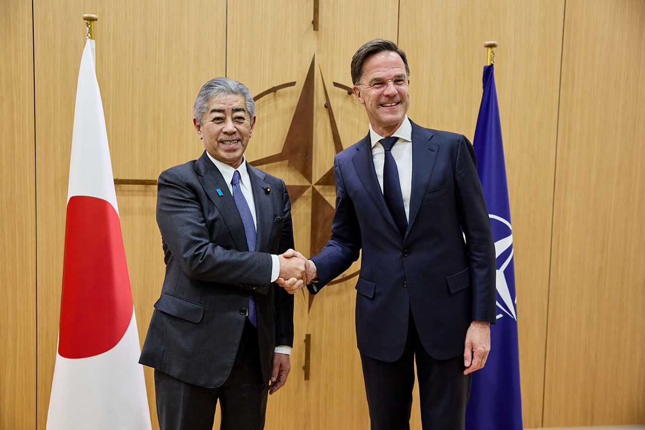 NATO Secretary General Mark Rutte  and Takeshi Iwaya (Minister of Foreign Affairs, Japan)