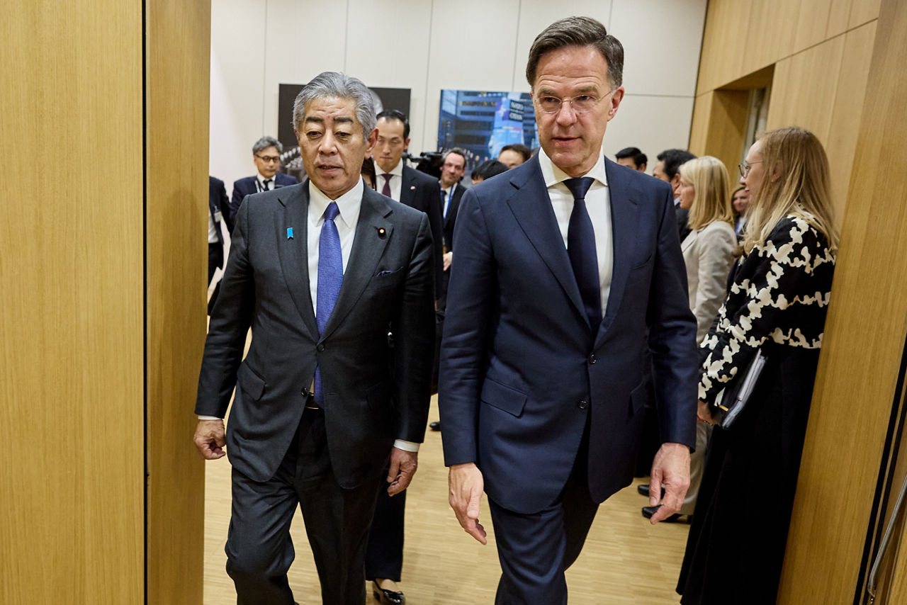 NATO Secretary General Mark Rutte  and Takeshi Iwaya (Minister of Foreign Affairs, Japan)