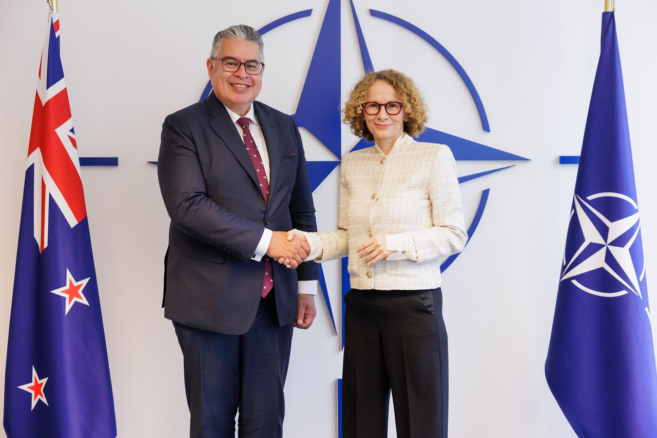 NATO Deputy Secretary General Radmila Shekerinska and Taha McPherson, Deputy Chief Executive, Ministry of Foreign Affairs of New Zealand