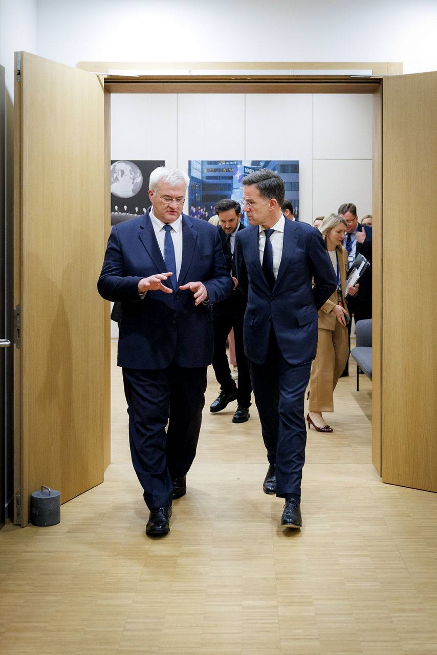 NATO Seretary General Mark Rutte and Andrii Sybiha, Minister of Foreign Affairs, Ukraine