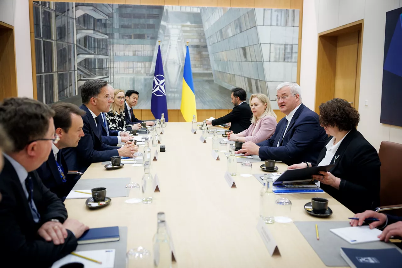 NATO Seretary General Mark Rutte and Andrii Sybiha, Minister of Foreign Affairs, Ukraine