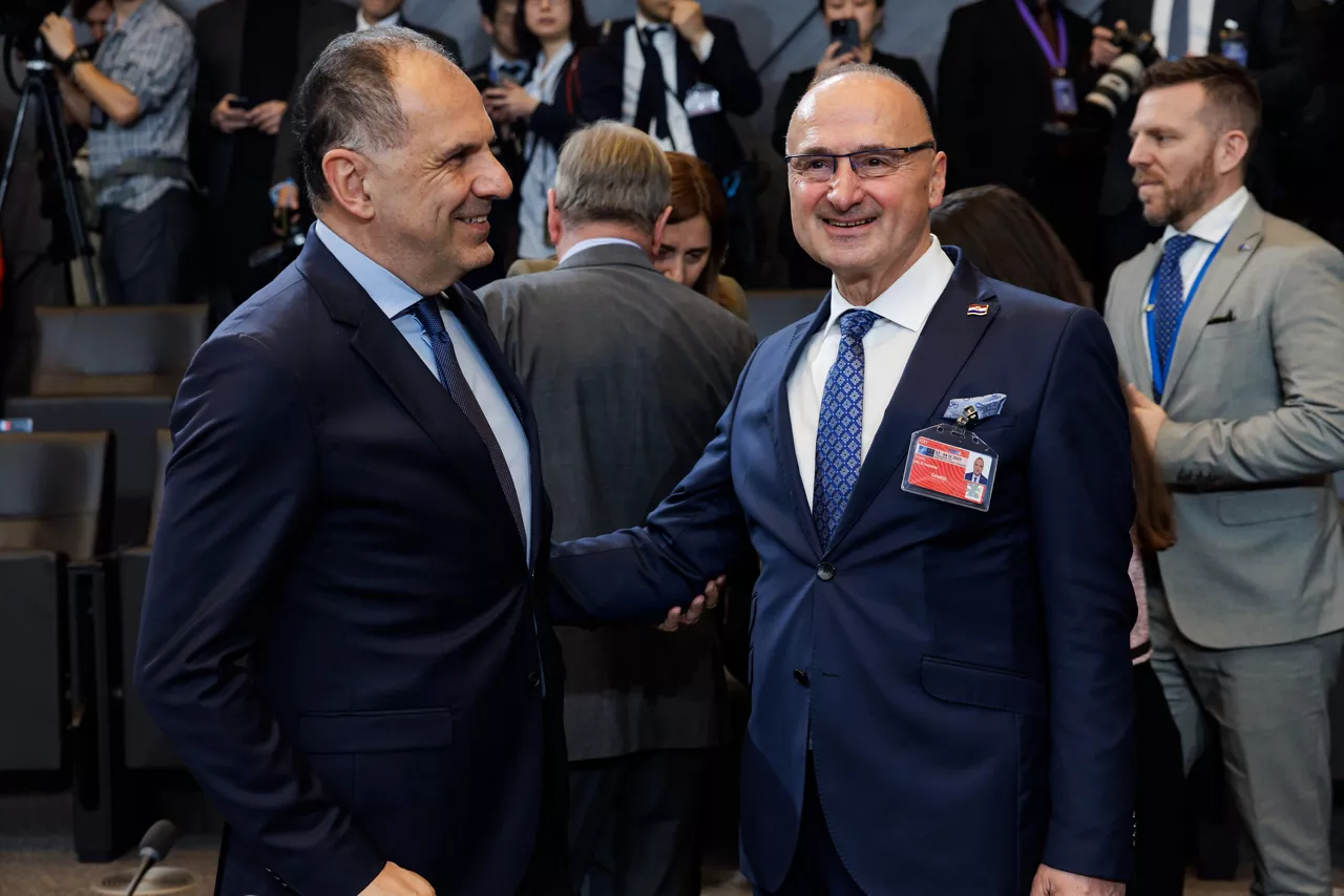 Georgios Gerapetritis (Minister of Foreign Affairs, Greece) and Gordan Grlić Radman (Minister of Foreign Affairs, Croatia)