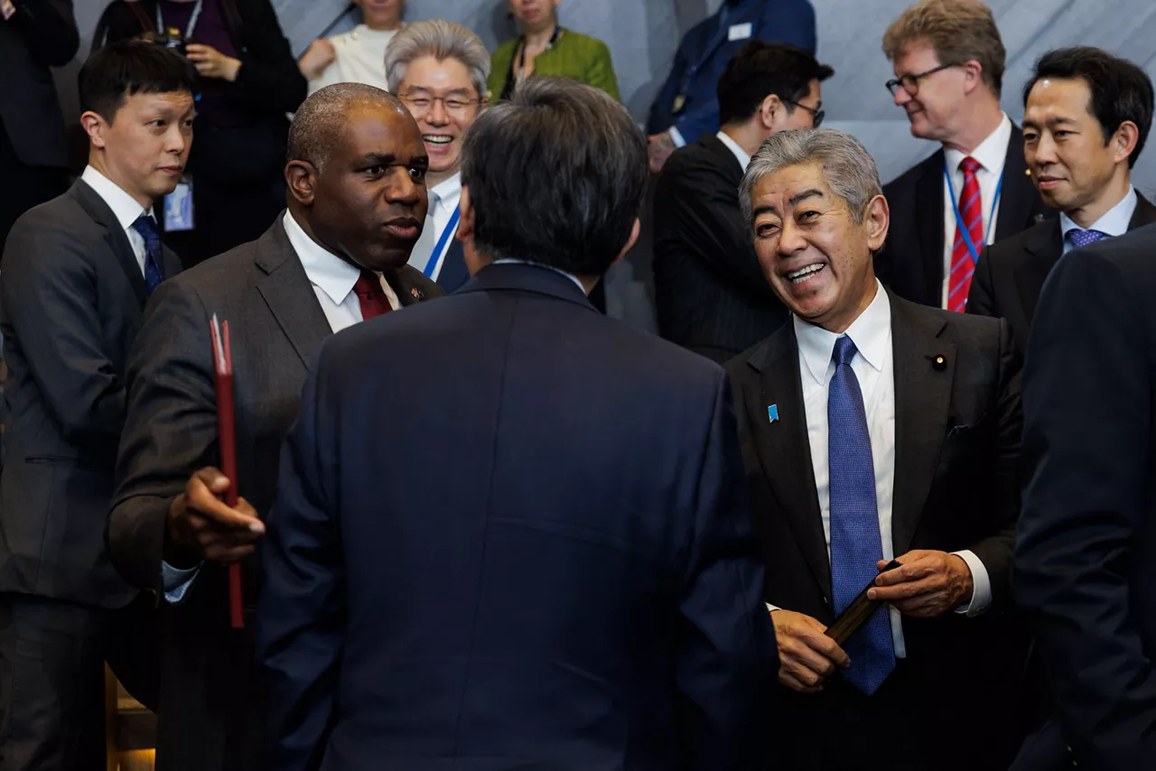 David Lammy (UK Foreign Secretary) and Takeshi Iwaya (Minister of Foreign Affairs, Japan)