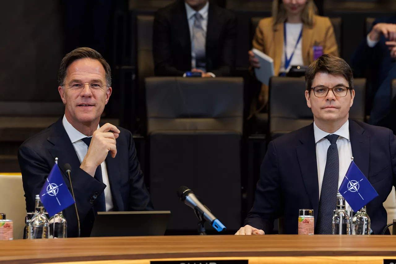NATO Secretary General Mark Rutte and Michael Simm, Secretary of the North Atlantic Council