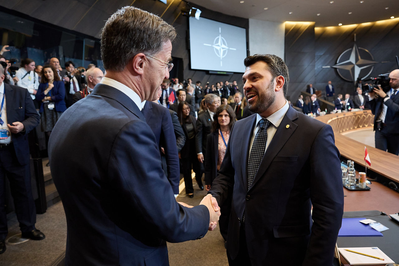 NATO Secretary General Mark Rutte and Georg Georgiev(Minister of Foreign Affairs, Bulgaria)