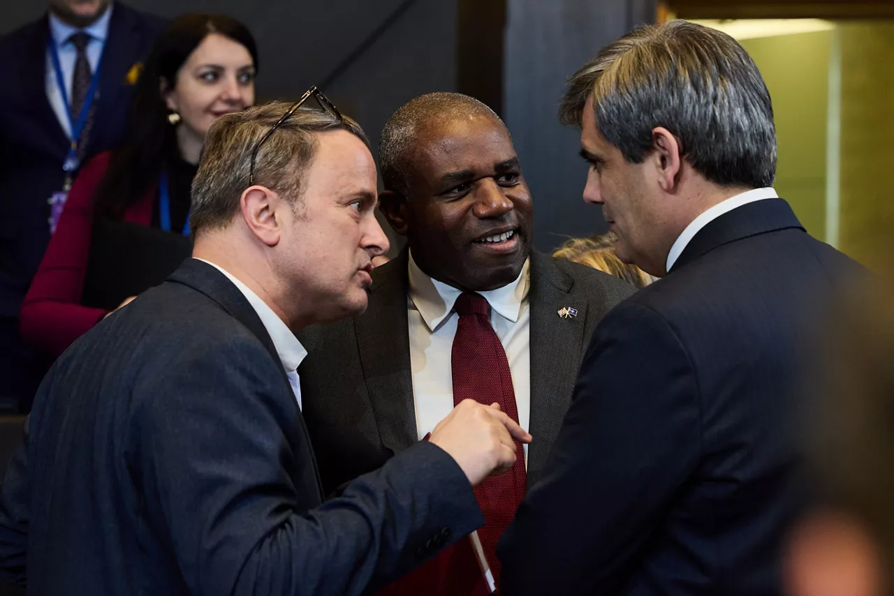 Xavier Bettel (Minister of Foreign Affairs, Luxembourg), David Lammy (UK Foreign Secretary) and Ervin Ibrahimović (Minister of Foreign Affairs, Montenegro)