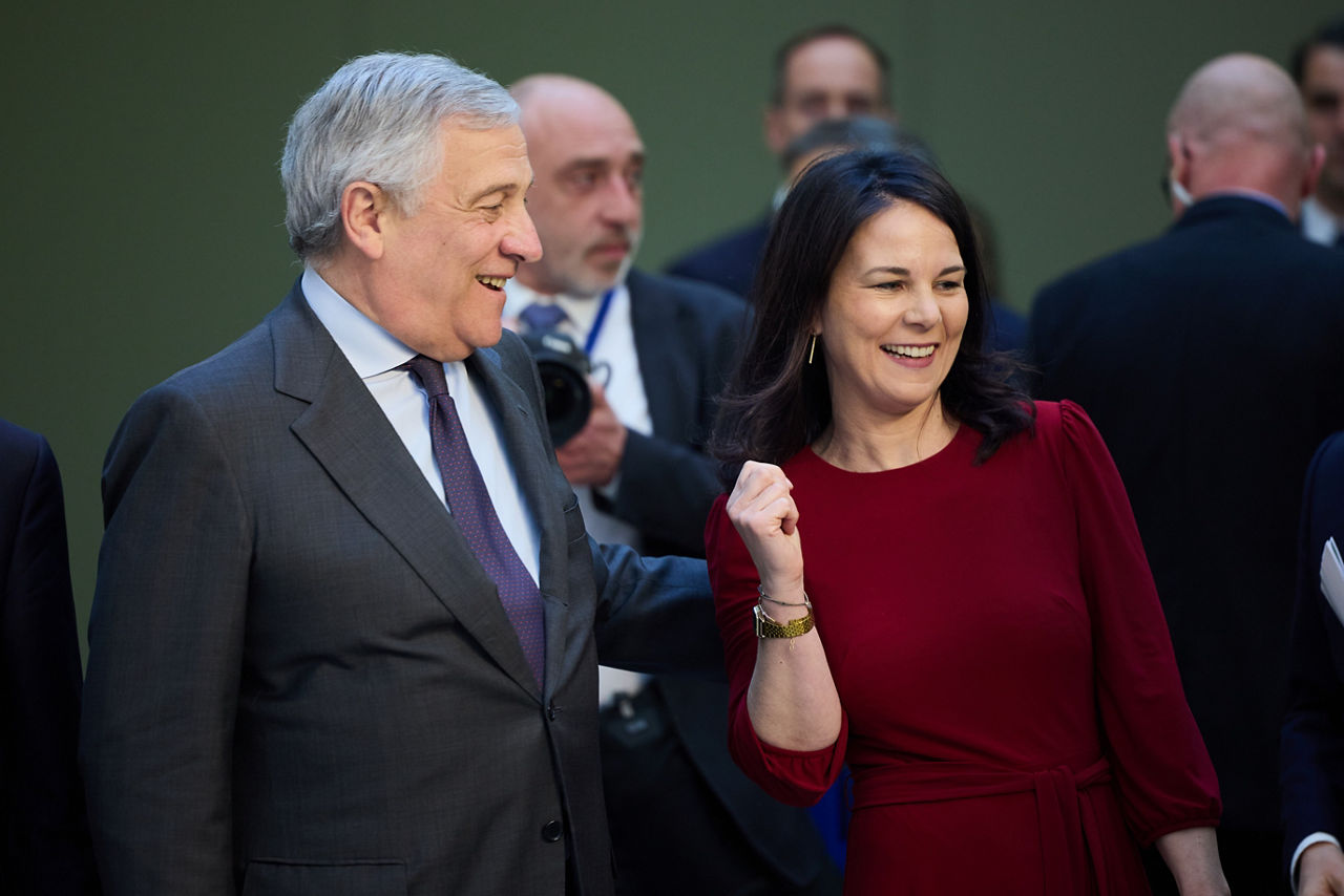 Antonio Tajani (Minister of Foreign Affairs, Italy) and Annalena Baerbock (Minister of Foreign Affairs, Germany)