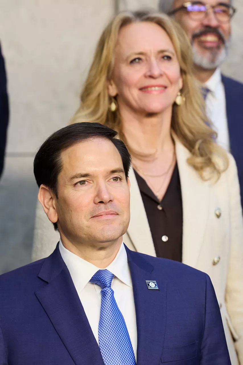 Front: NATO Secretary General Mark Rutte and Marco Rubio (US Secretary of State). Back: Þorgerður Katrín Gunnarsdóttir (Minister of Foreign Affairs, Iceland)