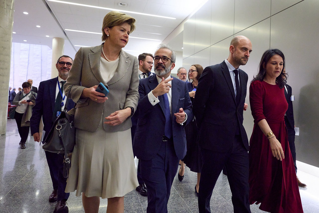 Baiba Braže (Minister of Foreign Affairs, Latvia), Paulo Rangel (Minister of Foreign Affairs, Portugal), Jean-Noël Barrot (Minister of Foreign Affairs, France) and  Annalena Baerbock (Minister of Foreign Affairs, Germany)