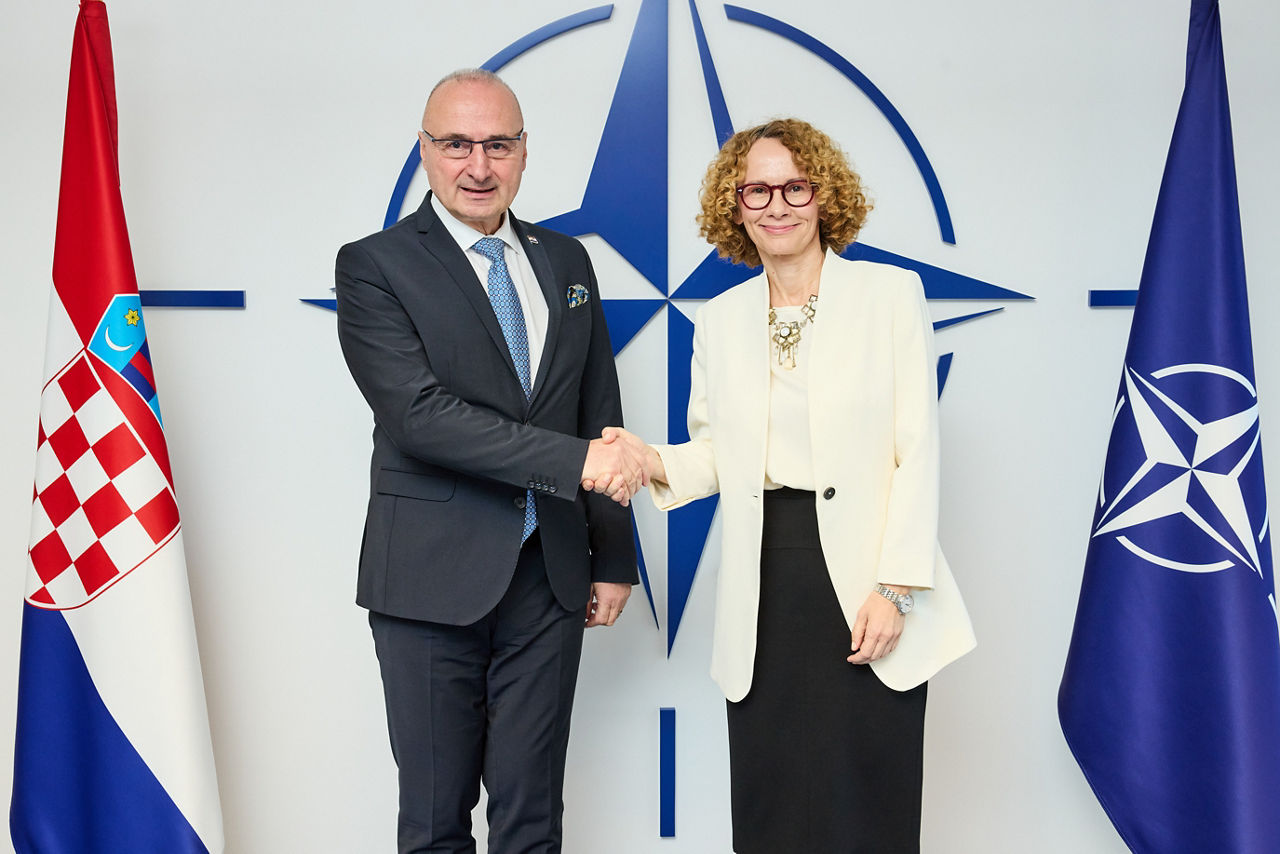 NATO Deputy Secretary General Radmila Shekerinska meets with Gordan Grlic Radman, Minister of Foreign and European Affairs of Croatia