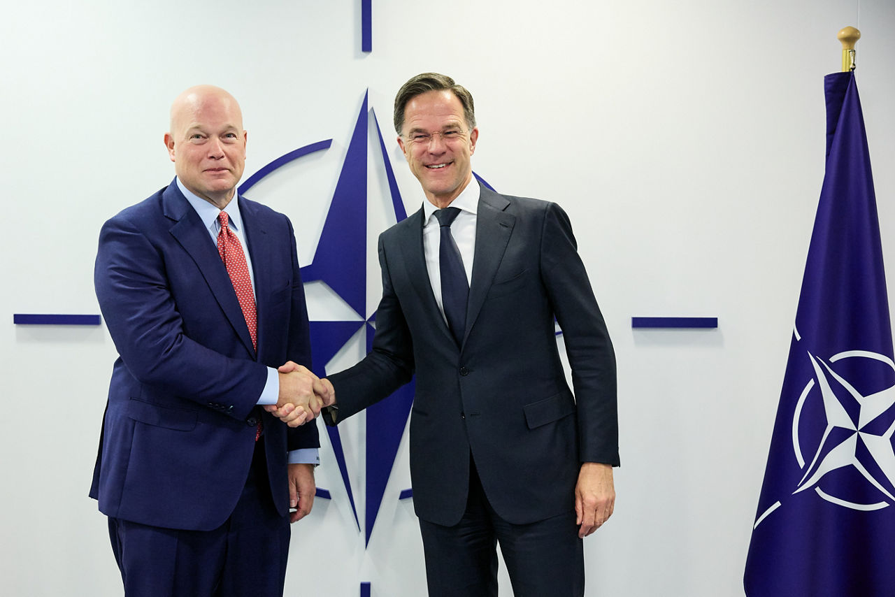 NATO Secretary General Mark Rutte  and Matthew G. Whitaker, NATO Permanent Representative for the United States