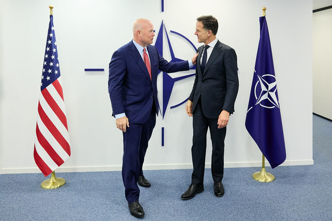 NATO Secretary General Mark Rutte  and Matthew G. Whitaker, NATO Permanent Representative for the United States